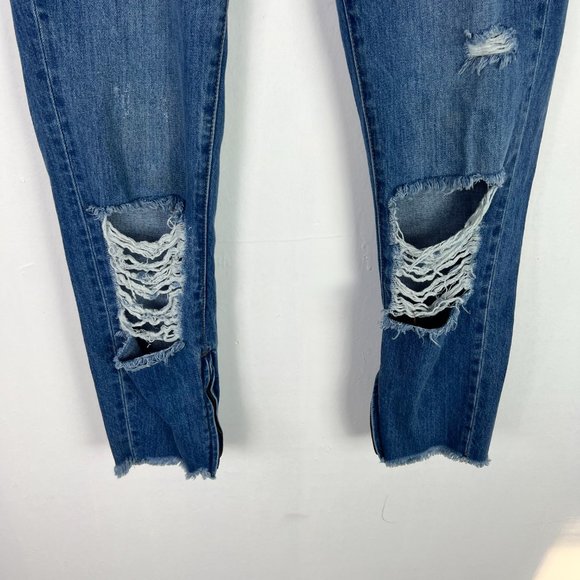 One Teaspoon Freebird Jeans Low Waist Rigid Skinny Leg Size 25 US Size 2 T2341 - Picture 3 of 15